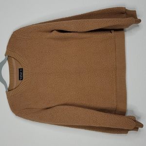 AF sherpa sweater soft af camel fleece cozy comfy casual crewneck womens M